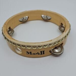 Vintage Mark ll 2 Tambourine 8" with Single Row Beads & Jingles Excellent 70's